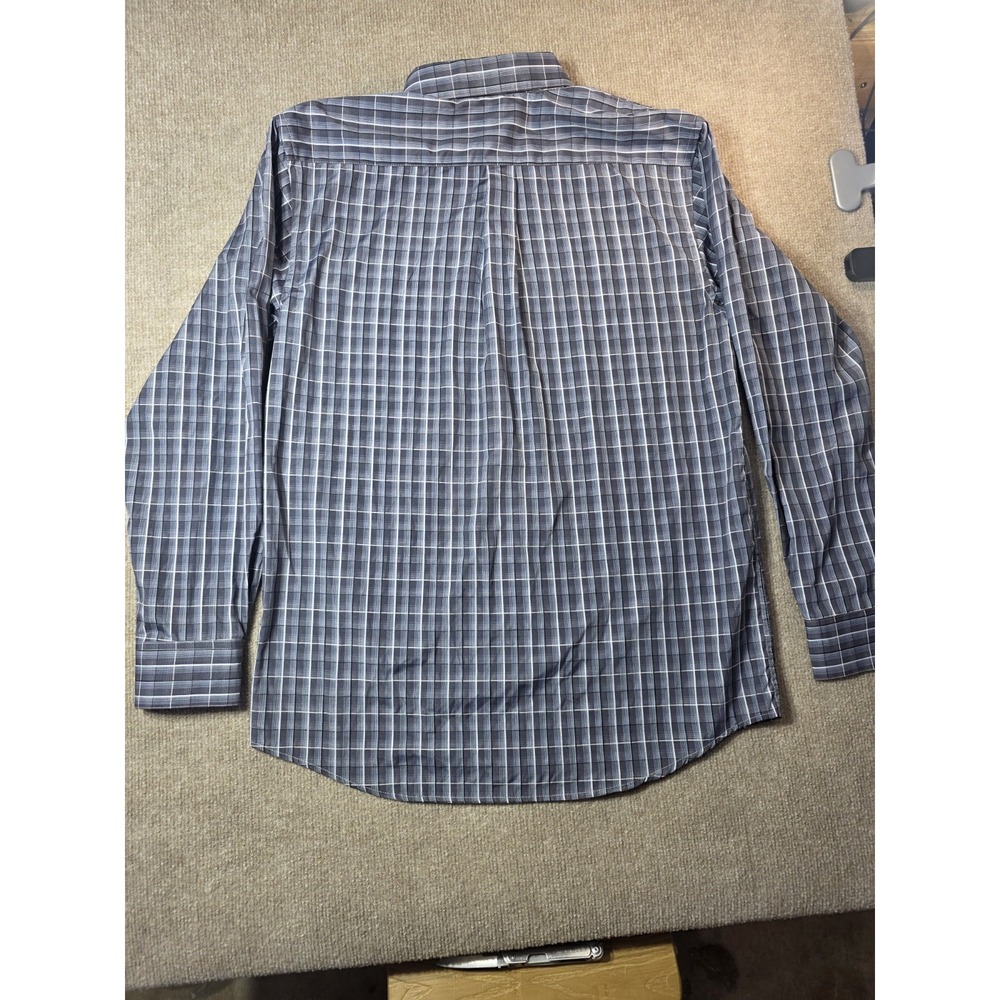 Black Trail Outfitter Men's Medium Gray Plaid Long Sleeve Button Down Shirt - Picture 10 of 13